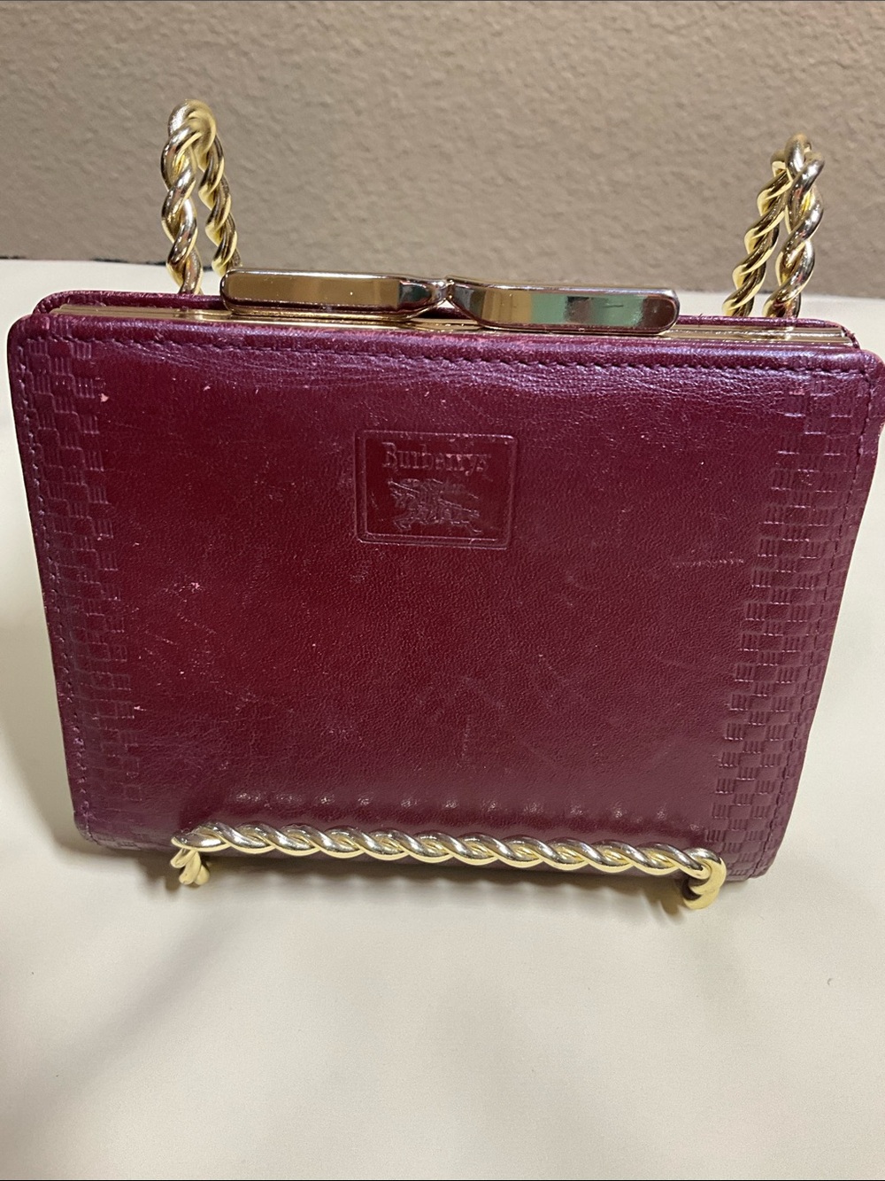 Burberry Burgundy Leather Wallet